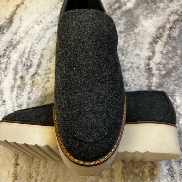 Vince Zeta Gray Felt Platform Loafers – Size 9 - Picture 6 of 10